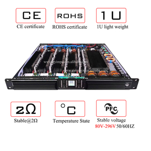 เครื่องขยายเสียงคลาส <span class=keywords><strong>D</strong></span> 1u กำลังขับ 1300 วัตต์ สำหรับดีเจ ราคา 4 แชนแนล 3000 วัตต์ 2 โอห์ม เครื่องขยายเสียงดิจิตอล น้ำหนักเบา - Product Image 4