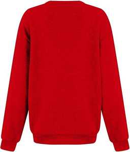 Collection 2026 – Sweat-shirt rouge à manches longues pour femme, pull de haute qualité à col rond avec logo brodé au dos, vêtement d'hiver - Product Image 2
