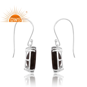 Pendientes Colgantes de Plata de Ley 925 con Piedra Natural Ahumada, Última Moda, Regalo para Fiesta de Compromiso, Certificado GIA, para Mujer - Product Image 4