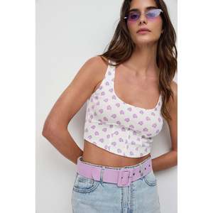 Sous-vêtement à bretelles épaisses à motifs avec détail corset - Product Image 1
