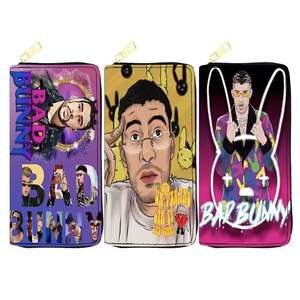 <span class=keywords><strong>KarolG</strong></span> Bad Bunnyy Cartera de moda para mujer Cartera de cuero PU para mujer Moda popular Cierre de cremallera Cartera larga para mujer - Product Image 6