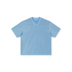 À la mode unisexe goutte épaule équipe maillot imprimé Polyester col en v respirant maille à manches courtes cousu Hockey sur glace équipe personnalisée - Product Image 5