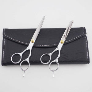 Ensemble de ciseaux de coiffeur de haute qualité 5.5 "finition cisaillement de coupe amincissant de coiffeur polonais avec kit de ciseaux de cheveux en acier allemand - Product Image 1