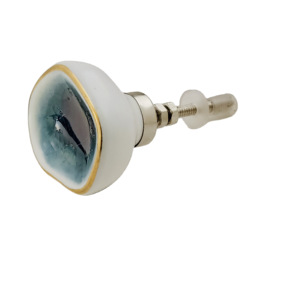 ลูกบิดเซรามิกสีเทอร์ควอยส์สีทองแบบโมร็อกโก558มือจับลิ้นชักตกแต่งบ้านแบบดึงสำหรับห้องครัวห้องนอนห้องน้ำ - Product Image 2