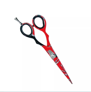 Ciseaux à cheveux de coiffeur de conception personnalisée professionnelle ciseaux de coupe de coiffure de couleur rouge et noire avec poignée de lame en acier inoxydable - Product Image 4