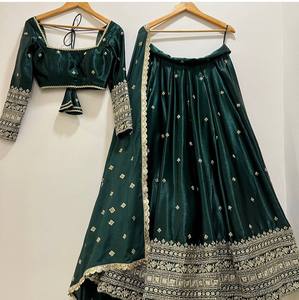 Designer Silk Winter Party Wear Lehenga Choli with Dupatta <b>Embroidery</b> Work - Product Image 1