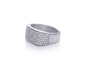 Anillo de Boda Clásico de Titanio con Moissanita Estilo Hip Hop - Product Image 3