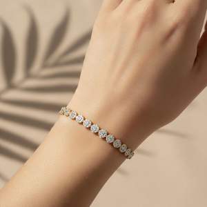 สร้อยข้อมือเพชรทรงกลมแบบฝังเพชรเรียง 8.500 กะรัต - Product Image 6