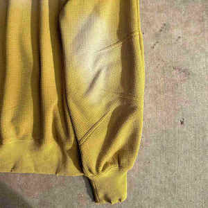 Style Vintage hommes 100% coton fermeture éclair gaufre sweats à capuche 500gsm acide lavage soleil délavé en détresse vêtements d'hiver chauds - Product Image 6