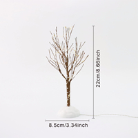 Arbre artificiel en bouleau avec lumières LED blanc chaud, décoration de Noël, lumières féériques, lampe d'arbre spirituel pour décoration de table