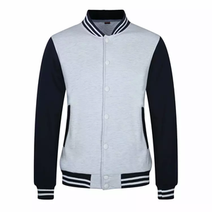 Men Varsity Jacket 100% Fleece Customised Logo Printing Lightweight Single <b>Button</b> Closure Breathable Full Sleevesn - Product Image 5