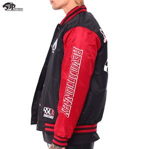 Veste légère en satin avec broderie de course avec détails personnalisés Vêtements d'extérieur de saison d'hiver à col montant pour les collèges - Product Image 4