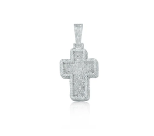 Pendentif avec diamant Moissanite VVS Argent 925 Coupe princesse Design Hip Hop - Product Image 1