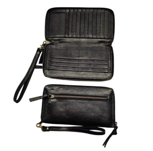 Portefeuille en cuir PU personnalisé avec blocage RFID, porte-cartes avec fermeture éclair et fermeture magnétique pour hommes et femmes - Product Image 2