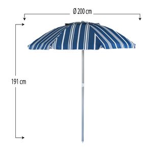 Ombrello da spiaggia antivento blu/azzurro 200cm con borsa tessuto in poliestere resistente palo in metallo 32mm dalla migliore marca di ombrelloni - Product Image 2