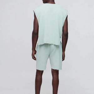 Shorts décontractés pour hommes 2025, style streetwear, avec logo personnalisé, 100 % coton, respirants, séchage rapide, imprimé uni, fermeture à cordon de serrage - Product Image 4