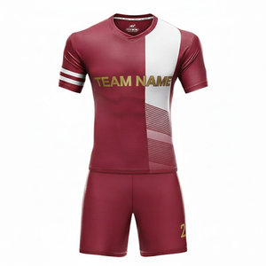 Ensembles de maillots de football personnalisés pour hommes, maillots d'entraînement de football sublimés, vêtements de sport OEM, uniforme d'équipe, découpe automatisée, séchage rapide - Product Image 1