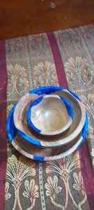 Cuenco de servicio de resina azul profundo pulido Cuencos de ensalada de estilo americano de lujo de la India Disponible para venta a granel japonés - Product Image 3