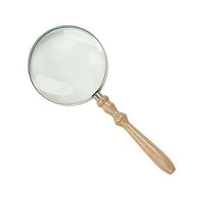 Loupe avec support rond en métal finition plaquée or qualité supérieure avec manche en bois pour loupe - Product Image 4
