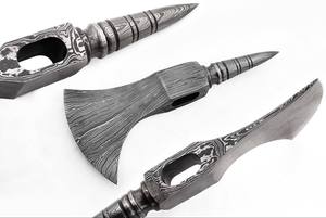 Hacha de Acero de Damasco Personalizable Estilo Vikingo Nordic Forge, Cabeza de Hacha con Barba, Hacha DIY Forjada a Mano de Grado Industrial, Hachas OEM - Product Image 4