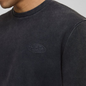 Logo personnalisé Nom de marque Jacquard Lettre Design Oversize Pull en tricot 100% coton Style décontracté Pull en tricot pour hommes - Product Image 2