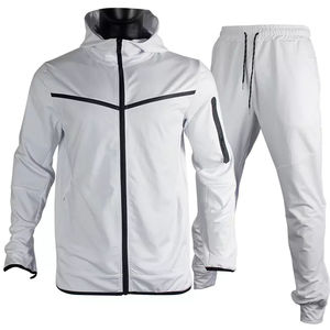 Vente en gros Ensemble d'entraînement à rayures personnalisées Veste à fermeture éclair Pantalon de gym Survêtement vierge Jogging Marque de vêtements de sport Survêtements pour hommes - Product Image 4