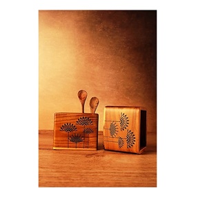 Reposacucharas de Acero Inoxidable Ecológico, Hecho a Mano, Color Personalizado, con Diseño de Corteza de Árbol Metálica Marrón, Apto para Lavavajillas - Product Image 2