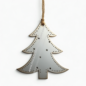 Customizable <b>White</b> <b>Christmas</b> <b>Tree</b> Ornament Metal Elegant Starry Pattern for Personalized Holiday Gifts Blank Sublimation - Product Image 2