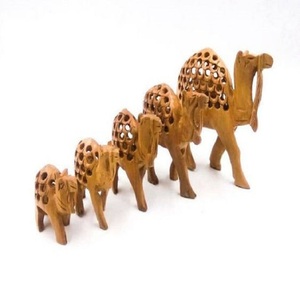 Bonito camello de madera indio de tamaño mediano con camello de madera recortado para decoración del hogar Idea de regalo de Navidad - Product Image 4