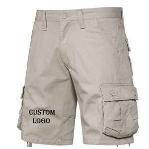 Short uni pour homme Taille élastique Short cargo Pantalon long Pantalon M-3XL poche latérale uni 100% coton Gym Relax fit - Product Image 4