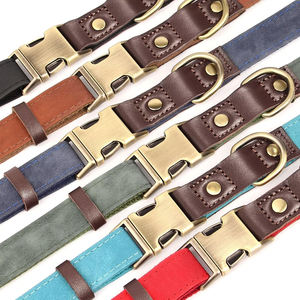 Teal Nylon & Leather <b>Dog</b> <b>Collars</b> Sturdy Lightweight Adjustable Fit <b>Soft</b> Lining Stylish Look Suitable for All <b>Dog</b> Sizes - Product Image 1