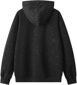 Sweat à capuche personnalisé en strass pour homme et femme, 100% coton, respirant, imperméable, surdimensionné, qualité supérieure, OEM ODM - Product Image 2