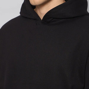 Sudadera con Capucha Negra para Hombre, con Logotipo Personalizado, Corte Regular, Felpa de Algodón, Estilo Casual para Otoño - Product Image 6