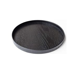 Plateau de service décoratif noir rond en métal galvanisé de haute qualité pour les dîners de mariage plateaux de service alimentaire - Product Image 2