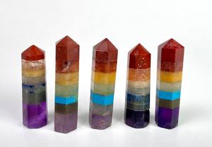 Wholesale Premium Handmade Polished Gemstone <b>Pencil</b> Container Seven Chakra Metaphysical Properties <b>Art</b> Collectibles Khambhat - Product Image 2