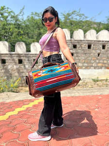 New Western 100% Bolsas de viaje de cuero genuino de grano completo Correas ajustables multifuncionales Bolsas de Viaje Unisex Bolsas de fin de semana - Product Image 2