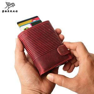 Porte-cartes en cuir véritable avec motif rayé - Product Image 5