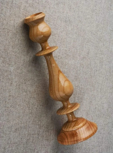 Bougeoir en bois rustique pour décor de Noël Bougeoir pilier en bois fabriqué à la main - Product Image 4