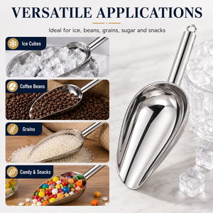 Pala per <span class=keywords><strong>Ghiaccio</strong></span> in Acciaio Inox, Paletta Multiuso per Farina e Caramelle, per Cucina, Bar, Feste, Matrimoni, Lavabile in Lavastoviglie - Product Image 4