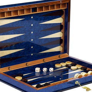 Meilleures ventes Ensemble de backgammon en cuir de luxe avec puces en résine pour le divertissement - Product Image 5