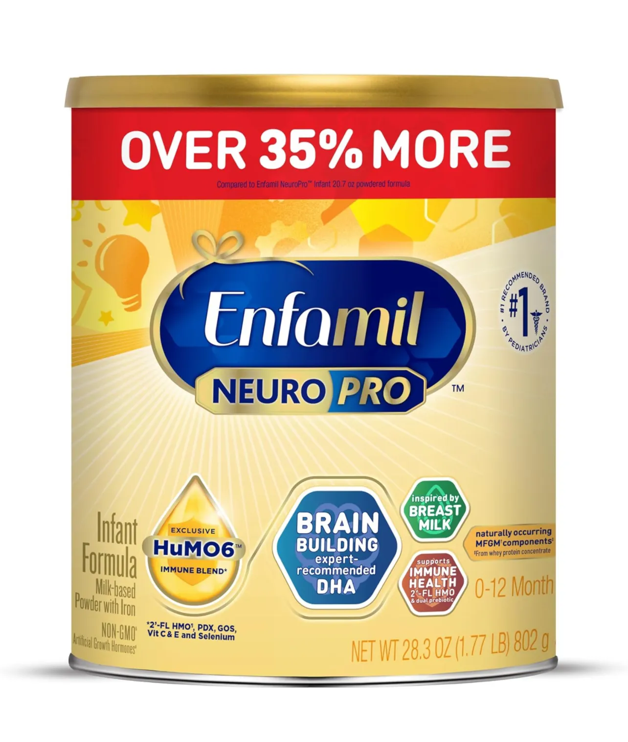 สูตรอาหารเด็ก Enfamil NeuroPro ที่ขายดีที่สุด โภชนาการสําหรับทารกที่ใช้นม โอเมก้า-3 DHA สร้างสมองที่ได้รับคําแนะนําจากผู้เชี่ยวชาญ