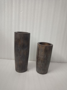 Moderne Moyen Grand Luxe Ferme Brun Foncé Vintage Vente Chaude Indien Mango Bois Jardin Sculpté À La Main jardinière Fleur Vase pots - Product Image 2