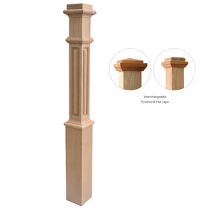 EFS personnalisé 55 ''Usine d'escaliers en bois massif Service OEM/ODM pour boîte tournée en bois de caoutchouc Options Newel-Wood Nouveau produit - Product Image 4