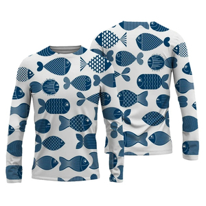 Último diseño 100% poliéster pesca camisas de talla grande transpirable con comercio mundial bajo precio sublimación imprimir Logo ropa - Product Image 1