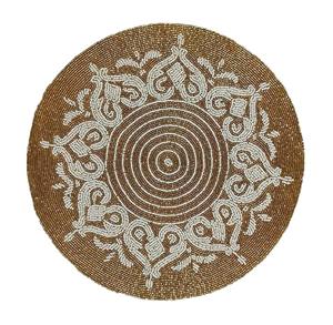 Vintage Solid Embroidery <b>Beaded</b> Round <b>Placemat</b> Eco-Friendly Handmade Durable Table Mat for Home Wedding Banquet Use Customizable - Product Image 3