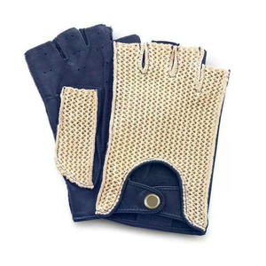 Guantes de conducción de invierno de nueva moda de estilo clásico de alta calidad cuero genuino para hombres y mujeres precio razonable-Negro - Product Image 2