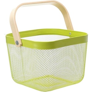Multi Functional Hanging Fruit <b>Bin</b> Rectangle Metal Mesh Iron Basket Storage Organizer For Nursery Or <b>Kitchen</b> Pantry - Product Image 3
