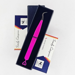 Pince à épiler Somofy Enterprises, design incurvé en forme de cœur, fabrication artisanale, précision, acier inoxydable durable, longueur 10 mm, pince à épiler pour cils - Product Image 3