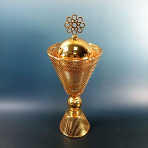 Quemadores de incienso clásicos de oro de lujo, quemadores de incienso de Metal de lujo hechos a mano, quemadores de incienso de regalo de oro de corte láser - Product Image 2