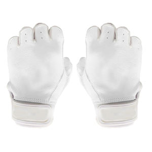 Gants de Frappeur de Baseball Softball Personnalisé de Couleur Blanche à Manchette Courte Gants de Frappeur d'Entraînement de Jeune Adulte en Cuir de Vachette de Qualité Supérieure - Product Image 1